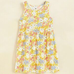 H&M Blue with White flowers Sleeveless dress 100% Cotton Airy & Sting free frock
